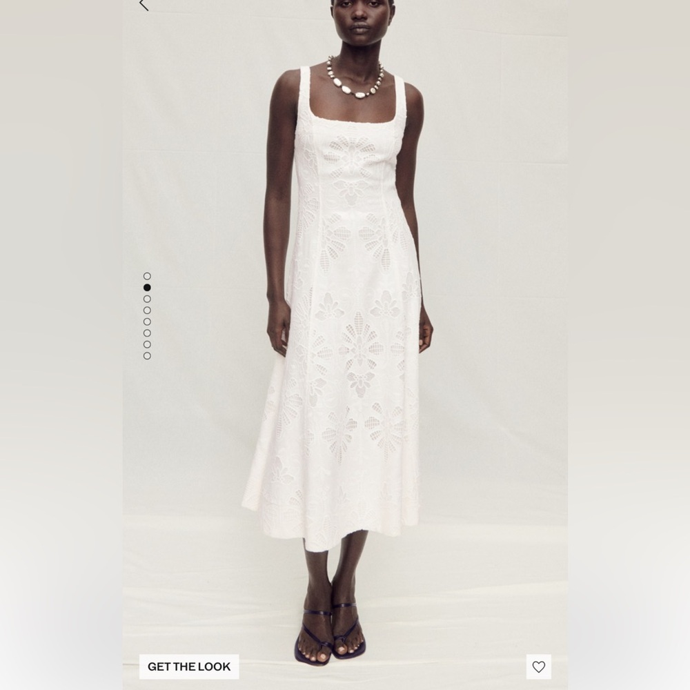 Mango White Floral Lace Wedding Dress